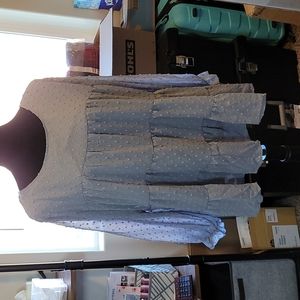 Pretty garden Blue long-sleeved blouse.  Size XL.  Tags still on.